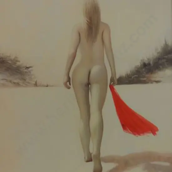 SABINEK - Nude with Red Scarf