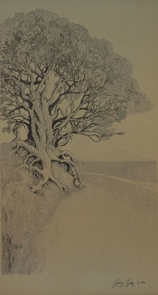 GRAY, George (1954-) - Tree (Pointillism) Image 1++