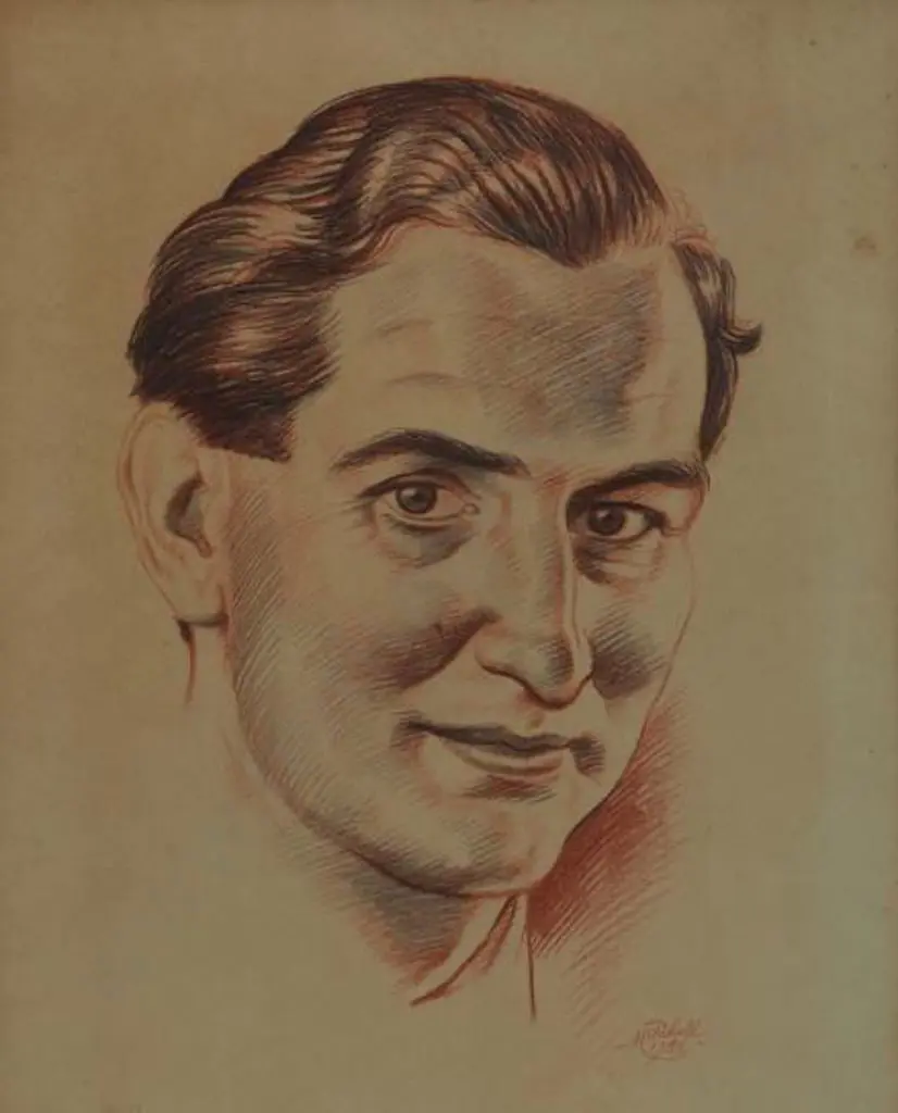 MITCHELL, Leonard [Len](1925-1980) - Portrait of Mr Geddes, Sir Henry Kelliher's Son in Law Image 1++