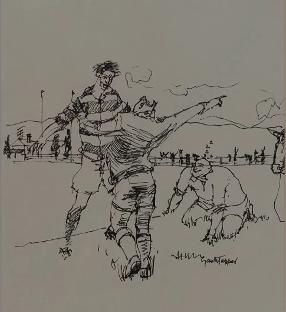 TAPPER, Garth (1927-1999) - 3 Rubgy Players Image 1++