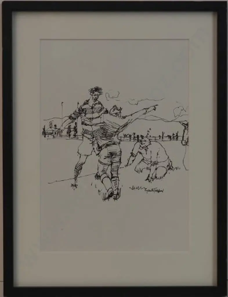 TAPPER, Garth (1927-1999) - 3 Rubgy Players Image 1++