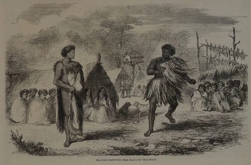 ILLUSTRATED LONDON NEWS - 1862 - Maoris Disputing the Right of Territory Image 1++