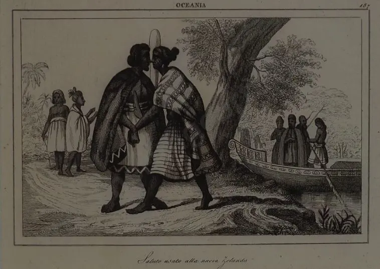 SAINSON, Louis de (1800-1874) - Oceania, Maoris giving a Hongi Image 1++