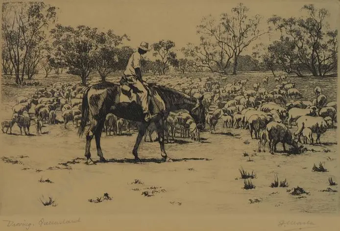 MARLER, George (1879-1960) - Droving in Queensland Image 1++