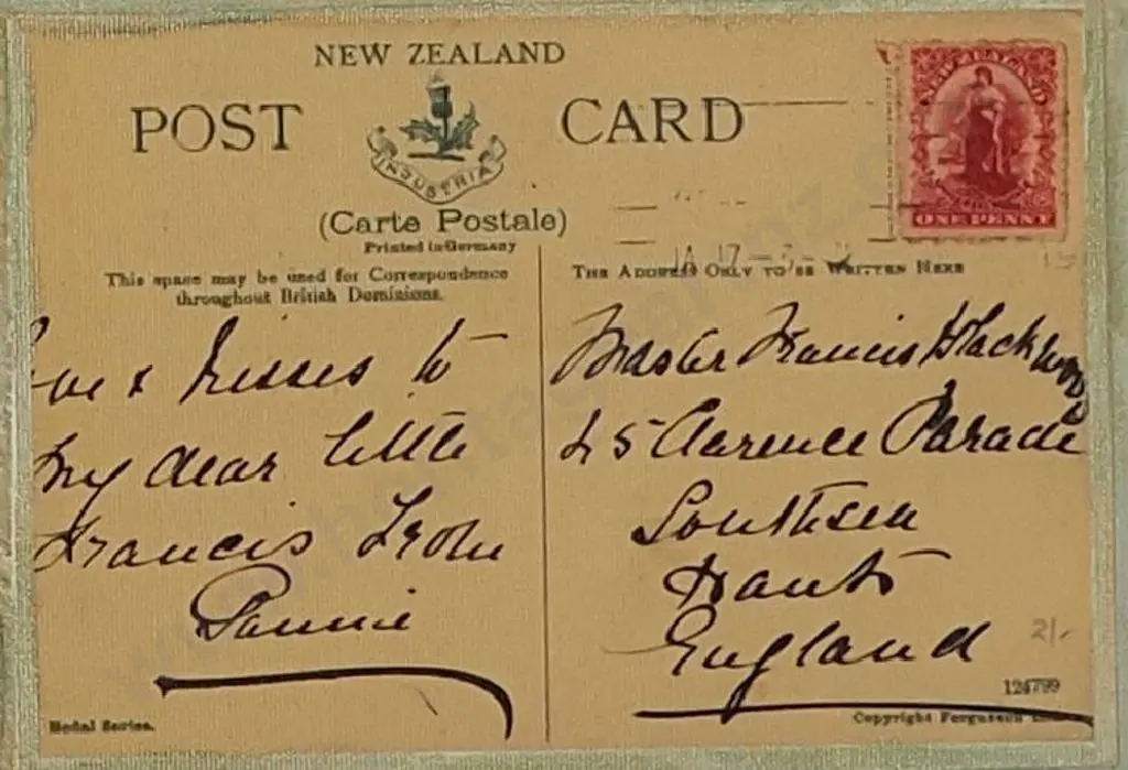 UNKNOWN artist - Whanganui River Collage - Old Postcards with Old Photo Negative Image 1++