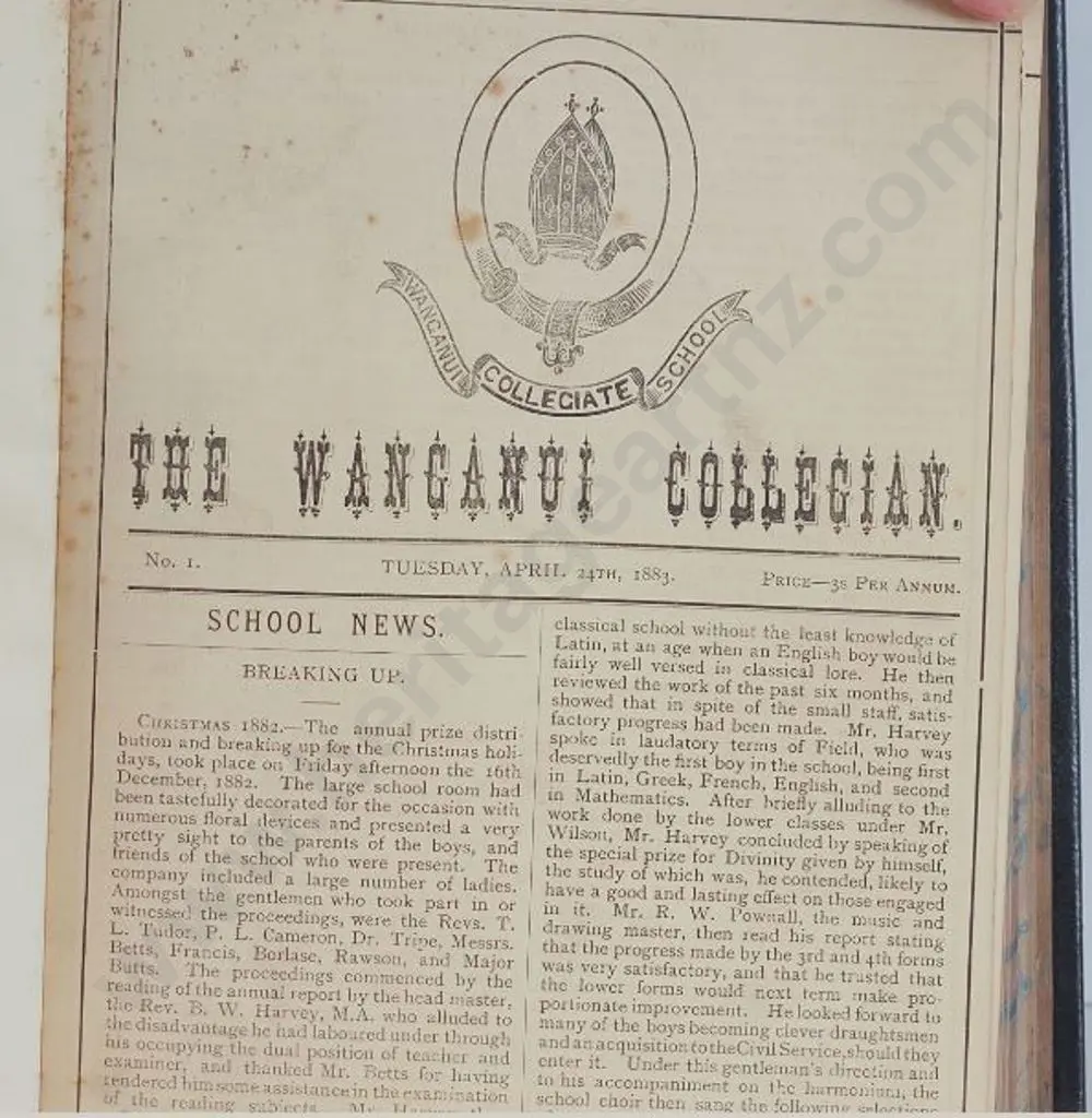 COLLEGIATE School - Whanganui - The Wanganui Collegian - The First 79 Issues of the Collegiate School Magazine 1883-1909 Image 1++