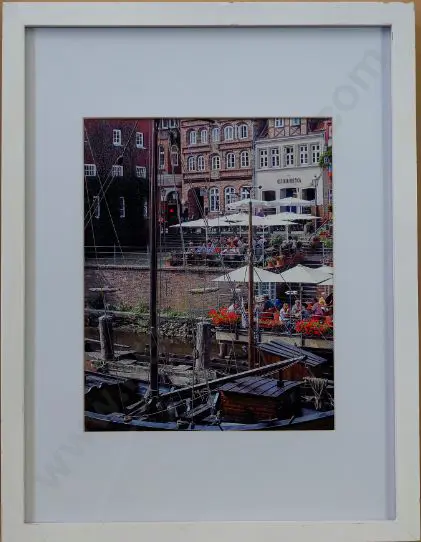 UNKNOWN Photographer - European Canal Scene with Outdoor Café Image 1++