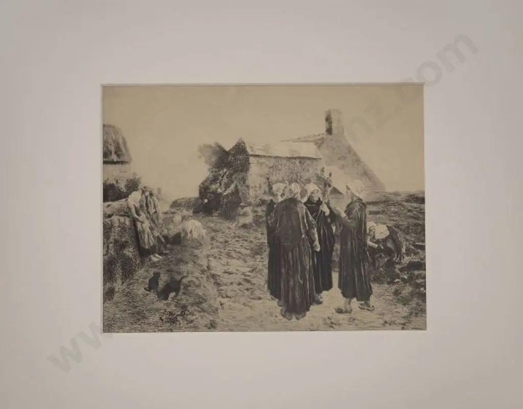 BRETON, Jules (1827-1906) - Evening in Finisterre Image 1++