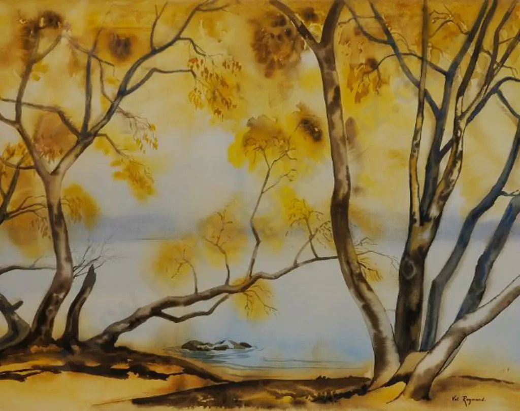 RAYMOND, Valerie [Val] (1931-2021) - Lake Edge, Kowhai Image 1++