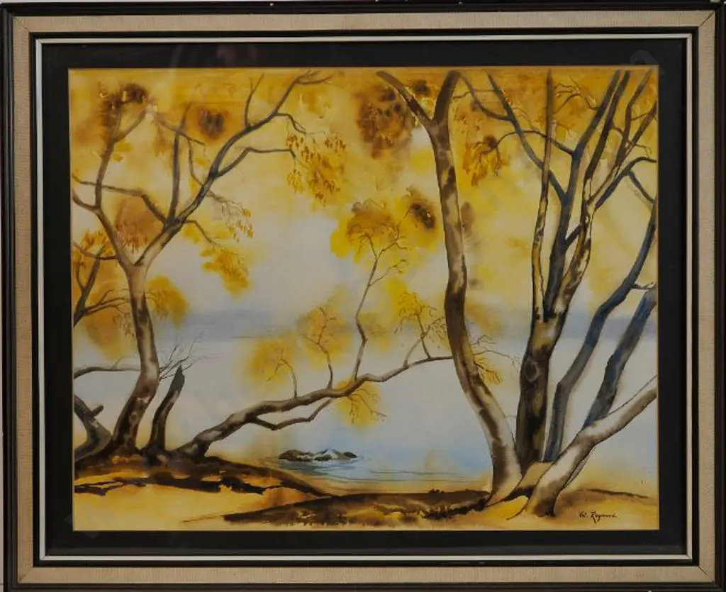 RAYMOND, Valerie [Val] (1931-2021) - Lake Edge, Kowhai Image 1++