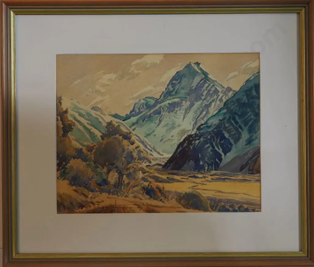 WAGHORN, Reginald J. (1898-1987) - Morning Light, Mount Cook Image 1++