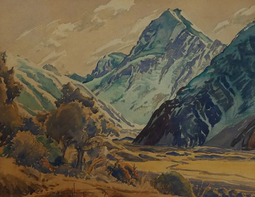 WAGHORN, Reginald J. (1898-1987) - Morning Light, Mount Cook Image 1++