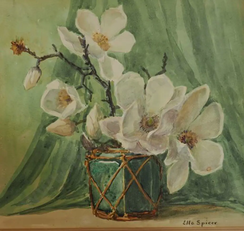 SPICER, Ella (1876-1956) - White Magnolia Image 1++