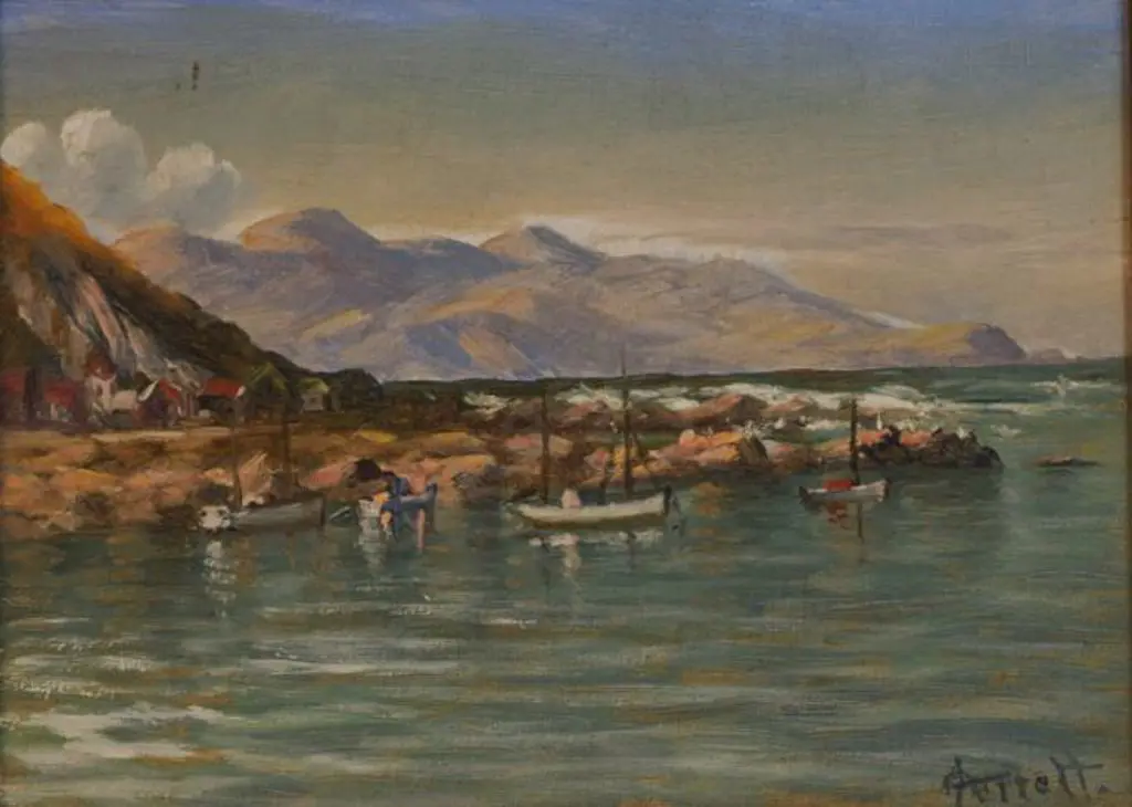 PERRETT, John Douglas (1859-1937) - Boats in Bay Image 1++