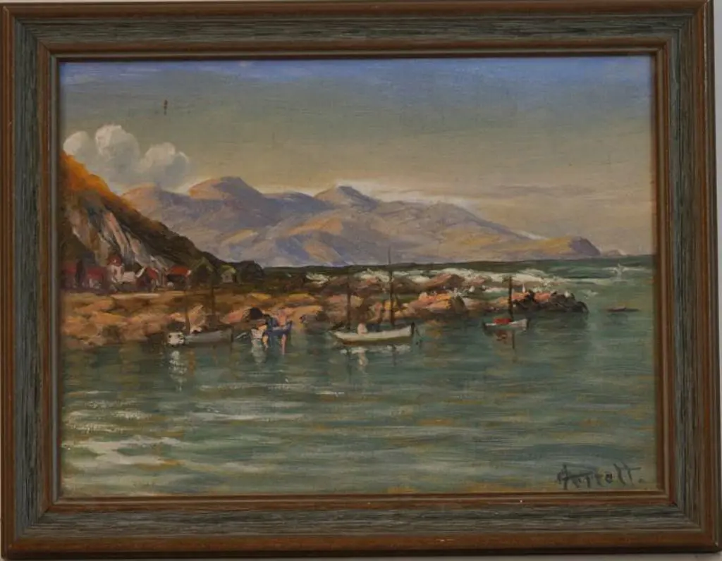 PERRETT, John Douglas (1859-1937) - Boats in Bay Image 1++