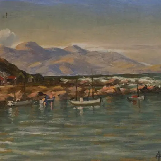 PERRETT, John Douglas (1859-1937) - Boats in Bay