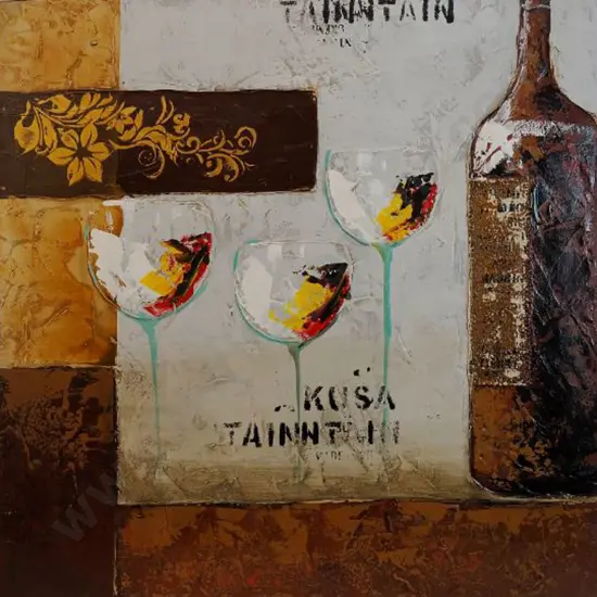 UNKNOWN Artist - Three Wine Glasses