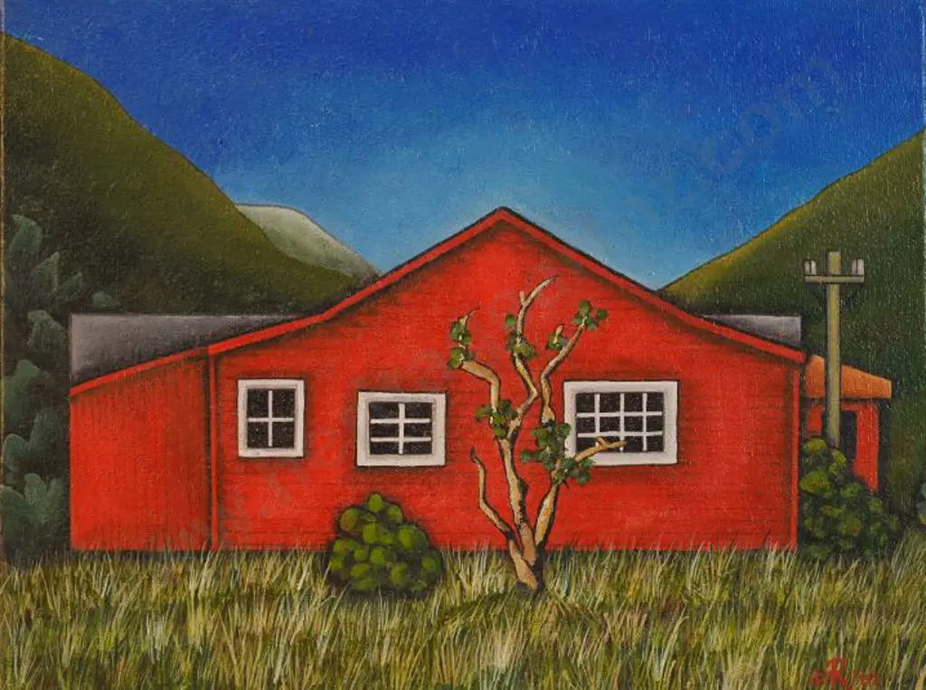 WOHNSIEDLER, Roseanna (1950-) - Red Cottage, Arthur's Pass, Southern Alps, 2002 Image 1++
