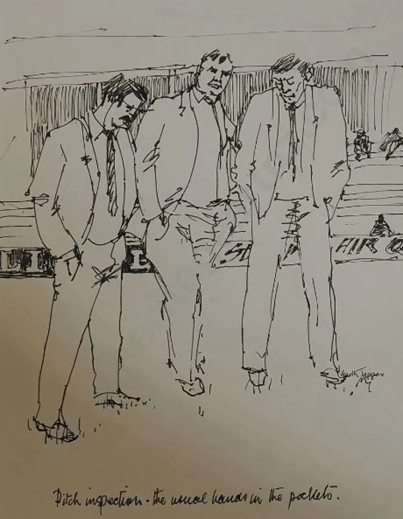 TAPPER, Garth (1927-1999) - Pitch Inspection - Hands in pockets Image 1++