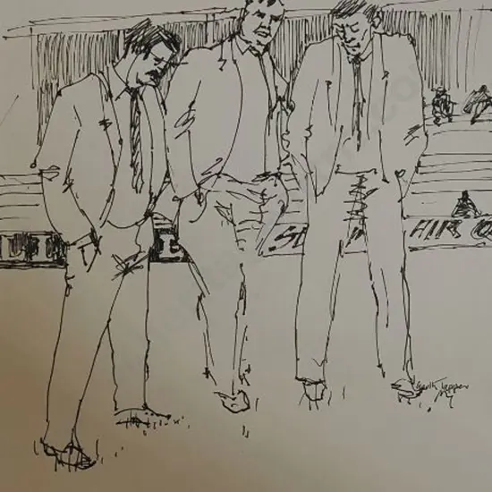 TAPPER, Garth (1927-1999) - Pitch Inspection - Hands in pockets