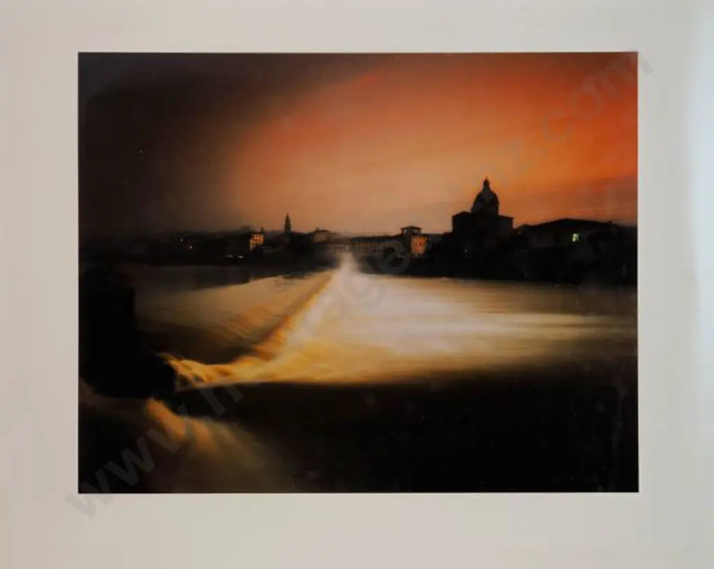 UNKNOWN Photographer - River alongside Town (European) Image 1++