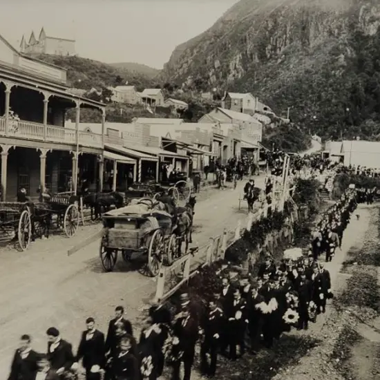 UNKNOWN Photographer - New Zealand Funeral Procession c. 1900