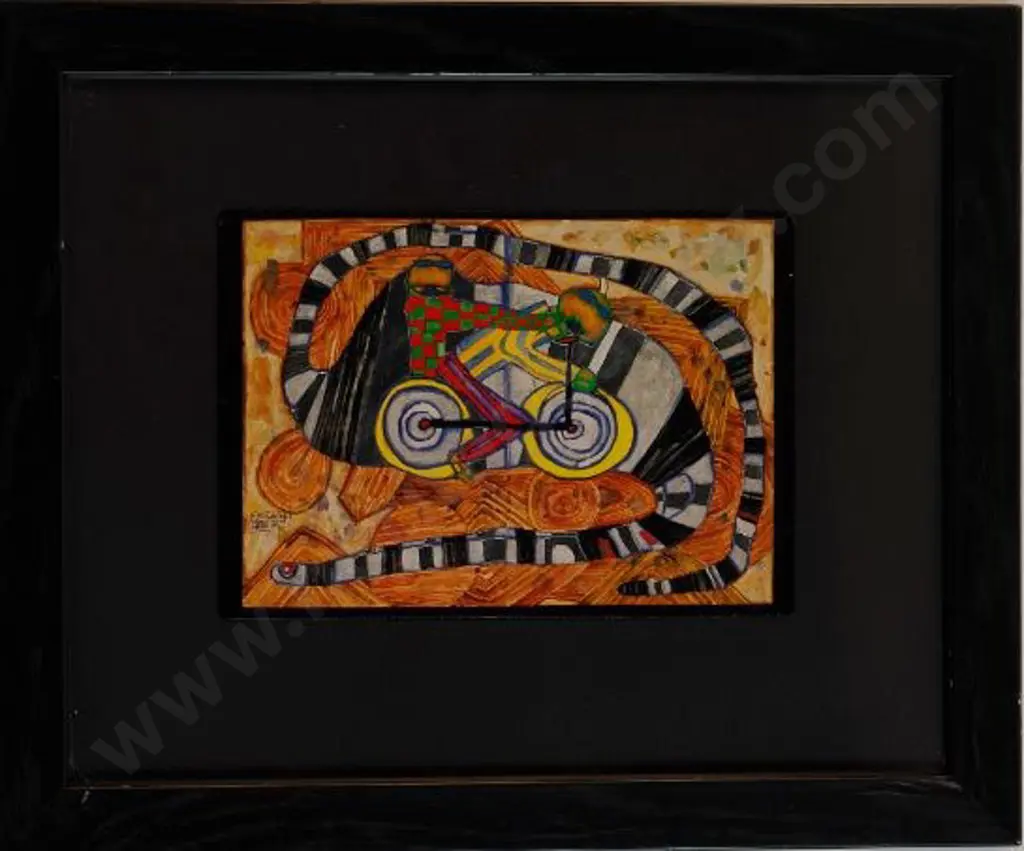 HUNDERTWASSER, Friedensreich (1928-2000) - Two Men on a Bike Image 1++