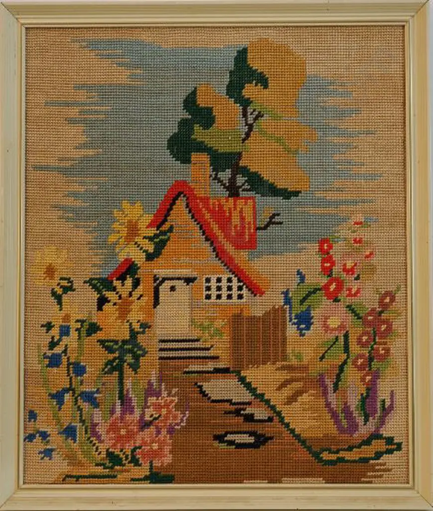 UNKNOWN Artist - Cottage with Flowers Image 1++
