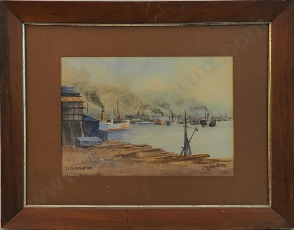 NICHOLSON, John Howard (1855-1930) - Wellington Harbour Image 1++