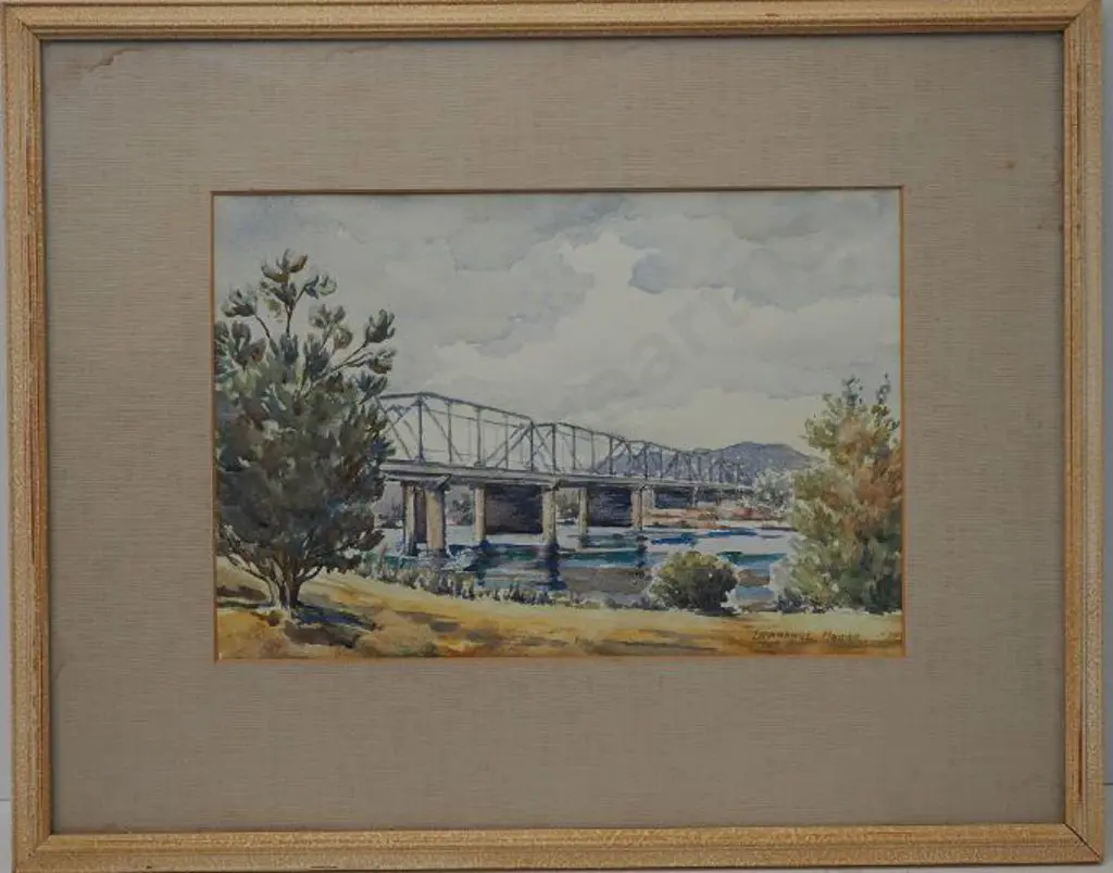 MAJOR, Lawrance (1900-) - Dublin Street Bridge, Whanganui Image 1++