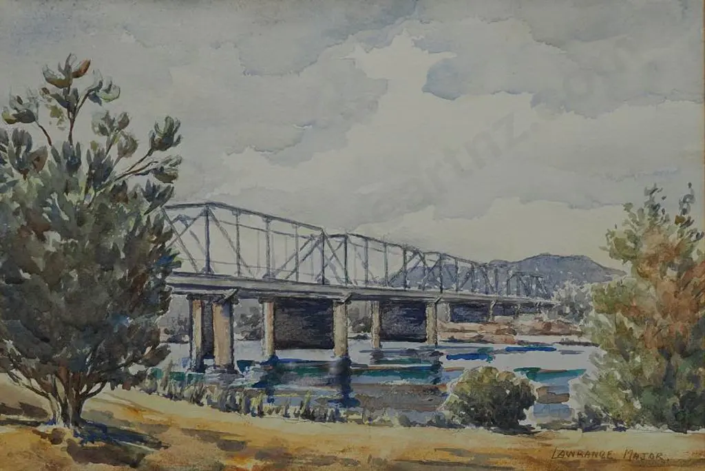 MAJOR, Lawrance (1900-) - Dublin Street Bridge, Whanganui Image 1++