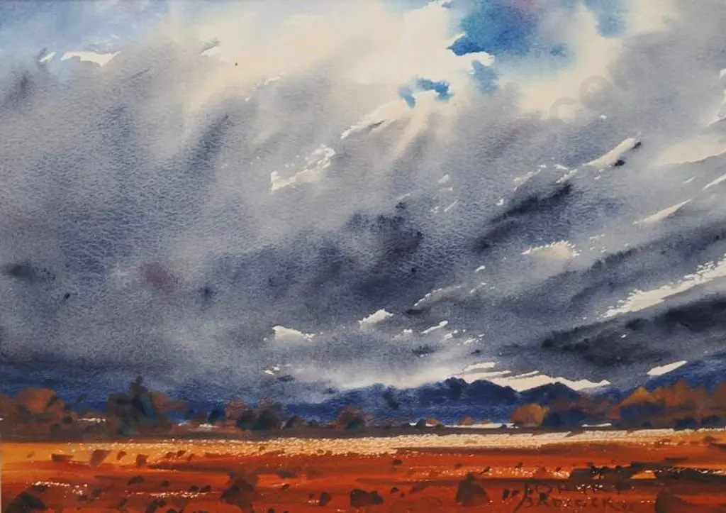 BADCOCK, John (1952-) - Storm over Wheatfields Image 1++