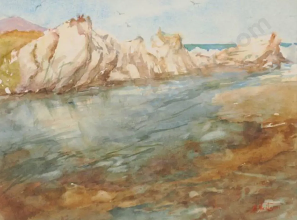 NEILSON, Don R. (1924-2013) - White Rocks, Pahau Coast Image 1++