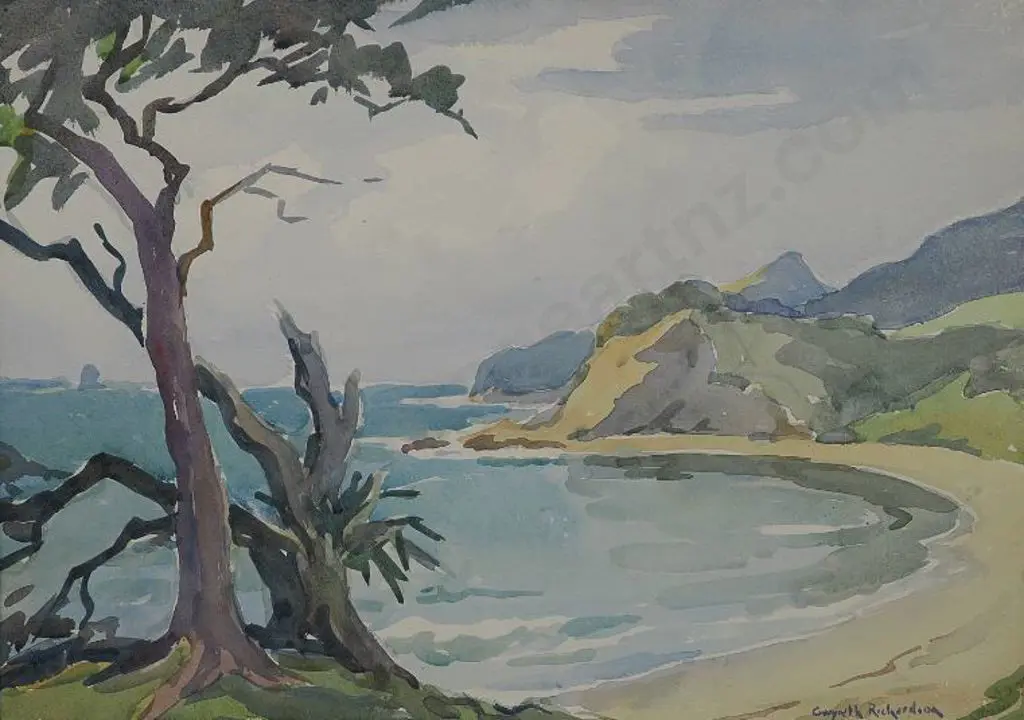 RICHARDSON, Gwyneth (1896-1980) - Auckland Beach Scene Image 1++