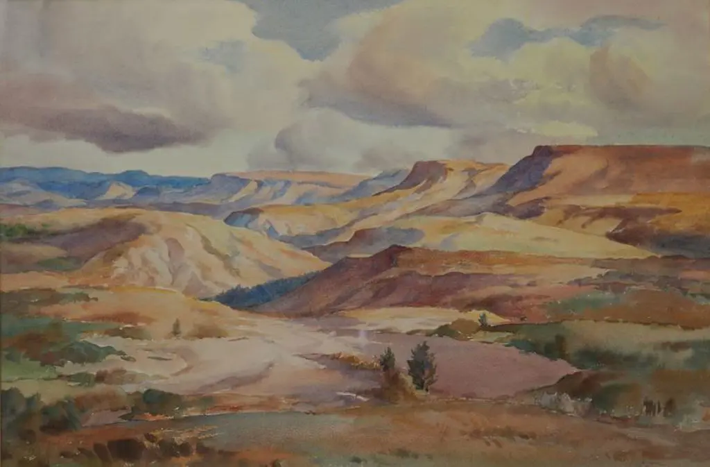 LAUGESEN, Carl Thorwald (1900-1987) - Desert Escarpment Image 1++