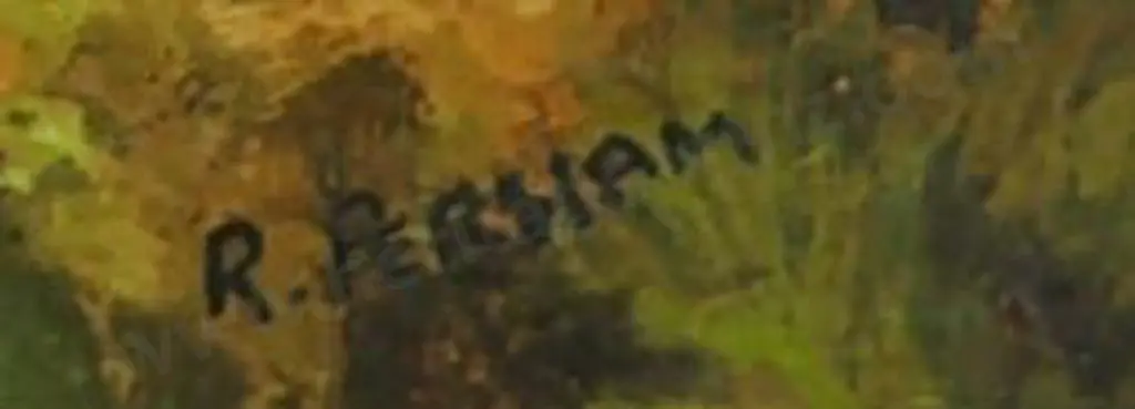 PERHAM, R. - Stream with Trees & Hill in Autumn Image 1++