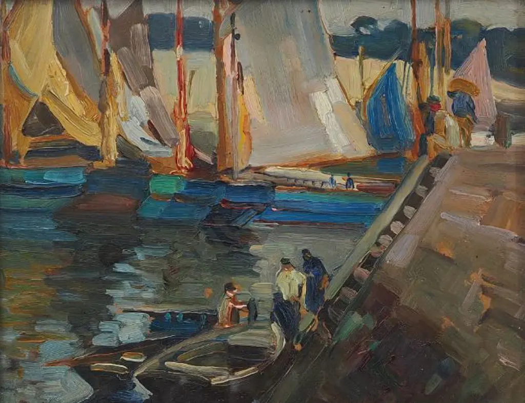 McCRACKEN, Francis (1879-1959) - Harbour Steps, Concarneau, 1925 Image 1++
