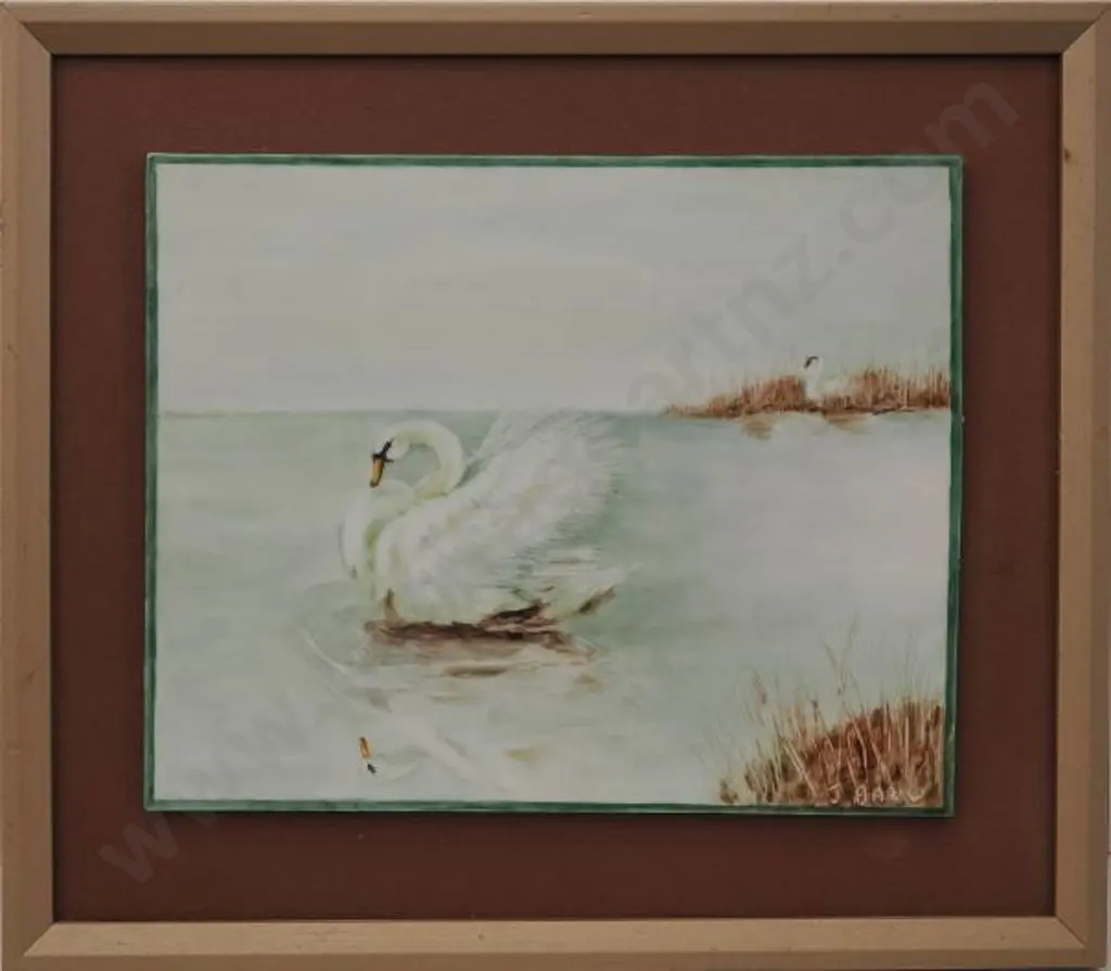 BARIV, J. - White Swan on Lake Image 1++