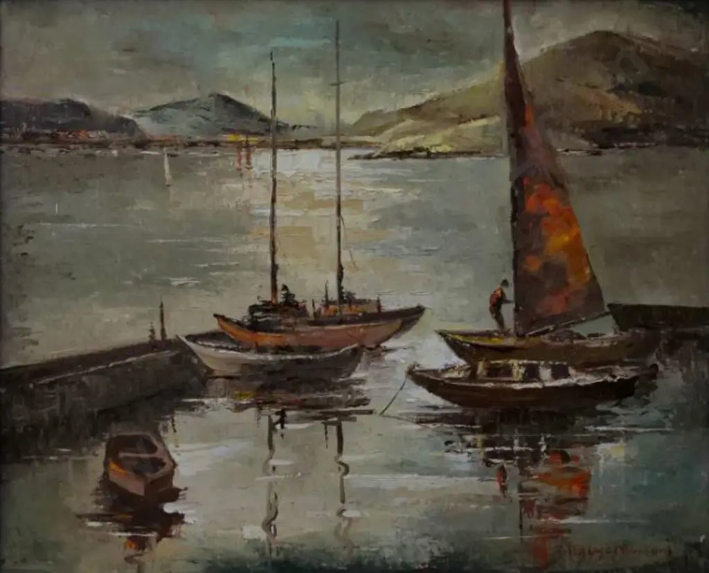 LUXFORD, Florence M. (Active 1970s) - Wellington Boat Harbour Image 1++