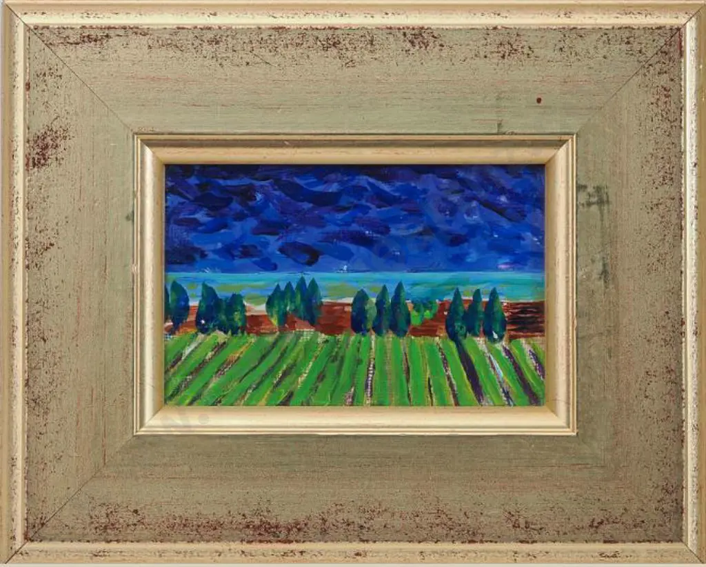 UNKNOWN artist - Olive Grove overlooking Sea Image 1++