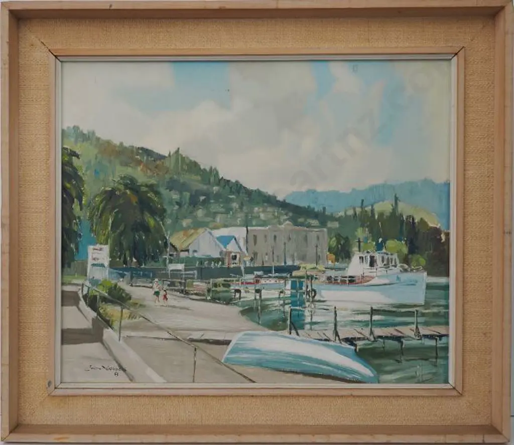 NICHOLLS, Colyn (Active 1950s-1980s) - Queenstown - Boats on Lake Image 1++