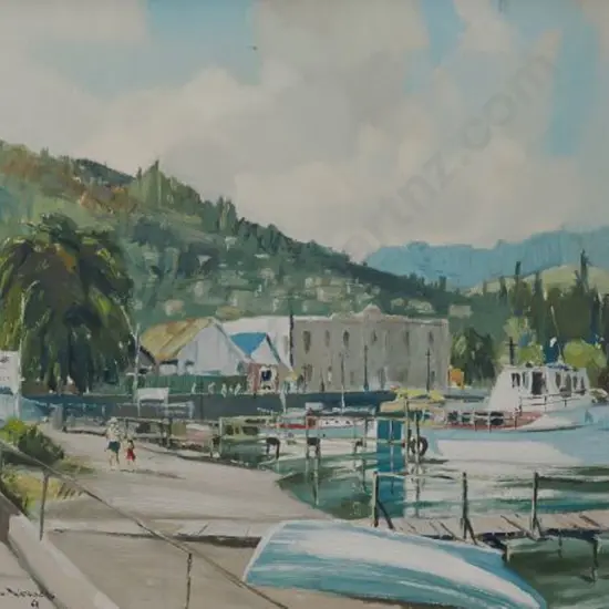 NICHOLLS, Colyn (Active 1950s-1980s) - Queenstown - Boats on Lake