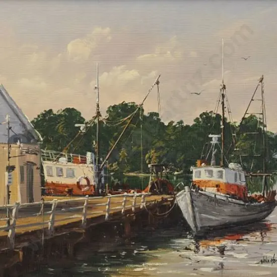 HORTON, John W. (1944-) - The Wharf at Mangonui, Northland