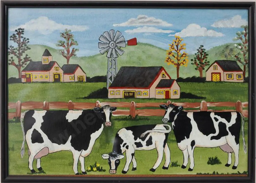 UNKNOWN artist - Cows in Farm Setting Image 1++