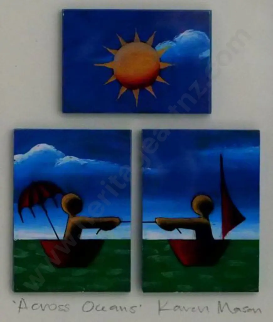 MASON, Karen (1954-)_ - Across Oceans - Triptych Image 1++