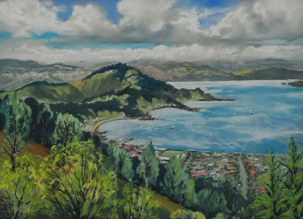 MAUND, Allan H. (1913-1992) - Wellington Harbour from Seatoun Heights Image 1++