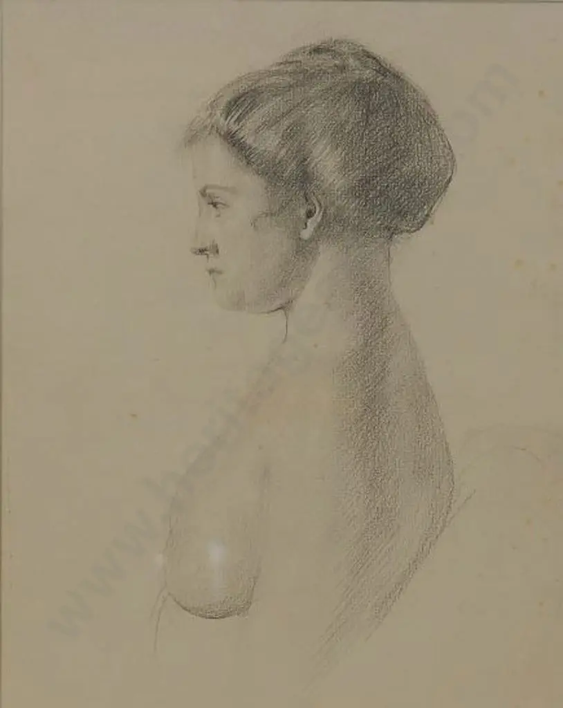 RICHARDSON, Harry Linley (1878-1947) - Head & Shoulders Study of Woman Image 1++