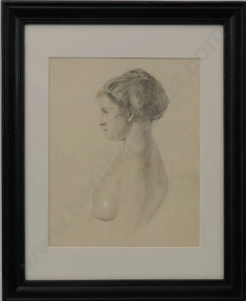 RICHARDSON, Harry Linley (1878-1947) - Head & Shoulders Study of Woman Image 1++