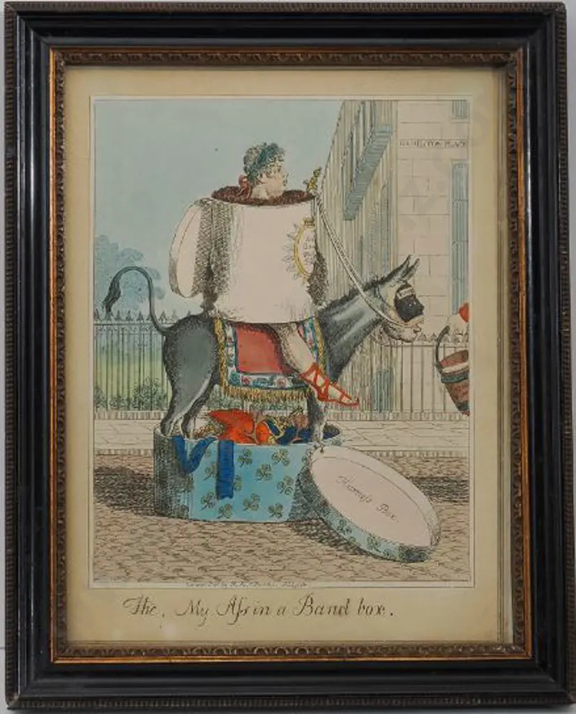 DIGHTON, Robert (1752-1814) - My Ass in a Bandbox -Satire on George 1V - c. 1790 Image 1++