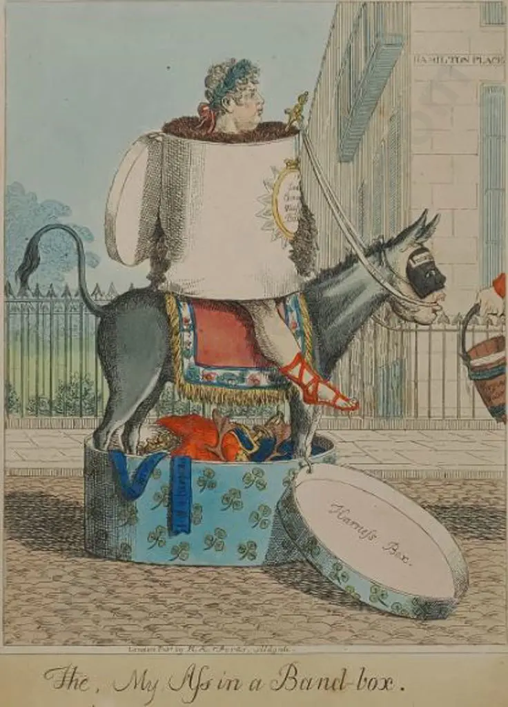 DIGHTON, Robert (1752-1814) - My Ass in a Bandbox -Satire on George 1V - c. 1790 Image 1++